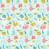 Flower Power Nursery Wallpaper - Icy Blue